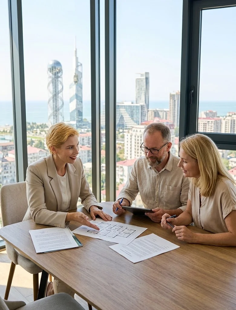 Immobilienmaklerin Charlotte bei der Kaufbegleitung für deutsche Käufer in Batumi