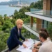 Charlotte bei der Besichtigung einer Villa in Georgien mit Meerblick bei Batumi