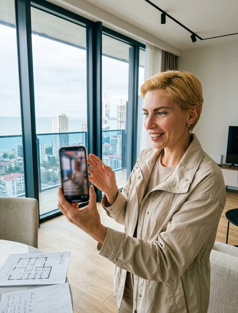 Online-Besichtigung einer Wohnung in Batumi für Käufer aus Deutschland